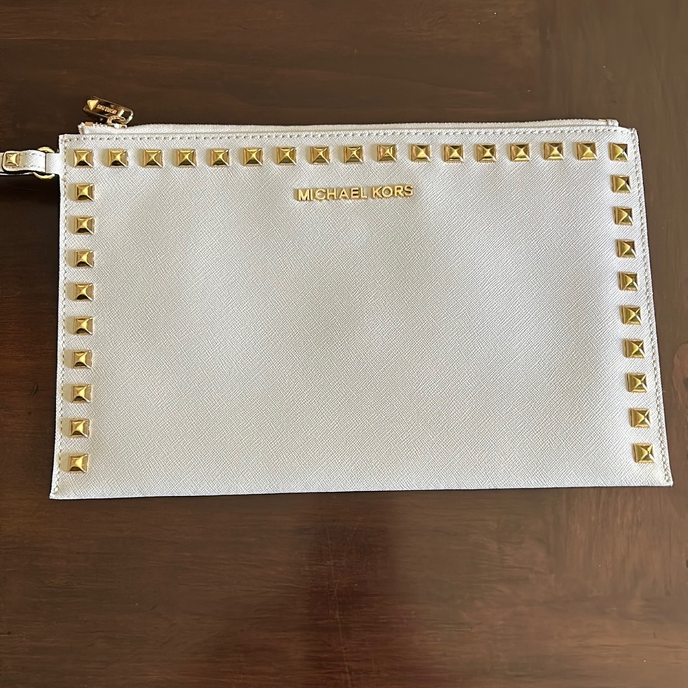 Off White Clutch with wrist strap - great condition